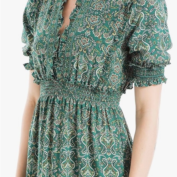 Max Studio Women's Elbow Length Sleeve Print Tiered Maxi Dress - Picture 2 of 10